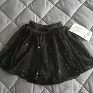 Black sequined pull on wrap skirt